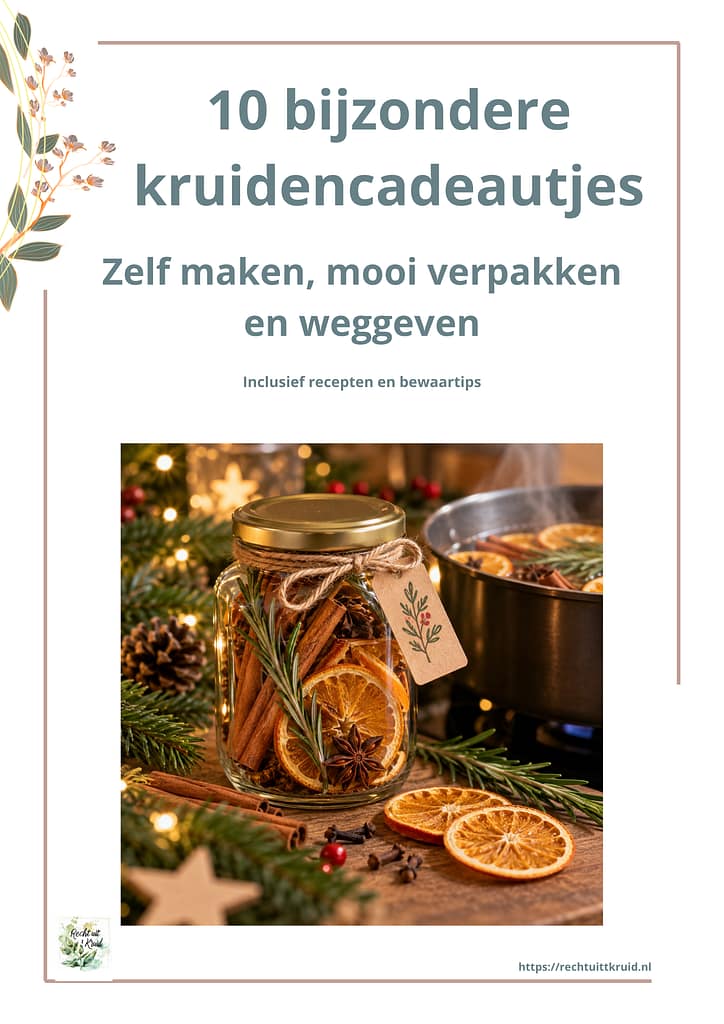 10 kerstcadeautjes zelf maken met kruiden, digitale receptenbundel Recht uit ’t Kruid